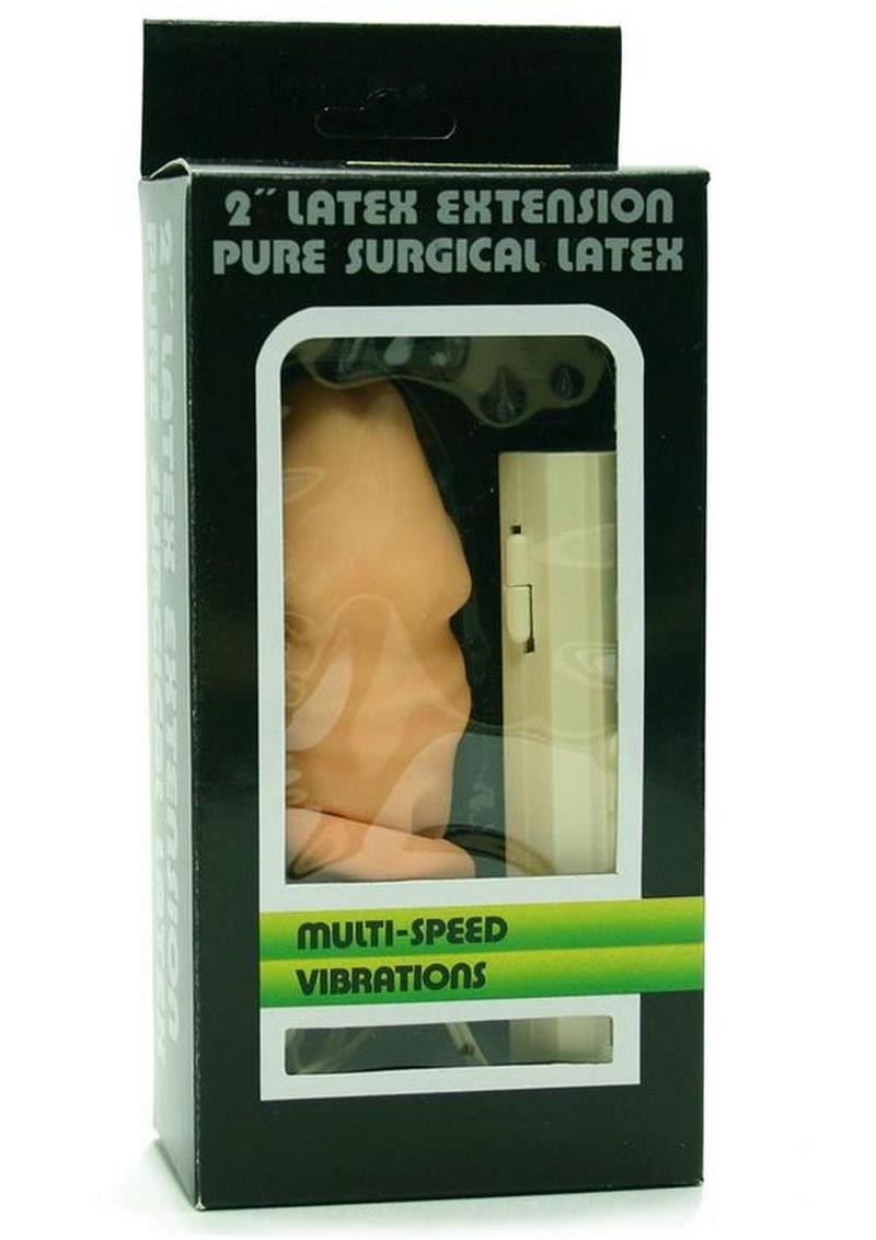 2-Inch Latex Multi Speed Vibrating Penis Extension Sleeve