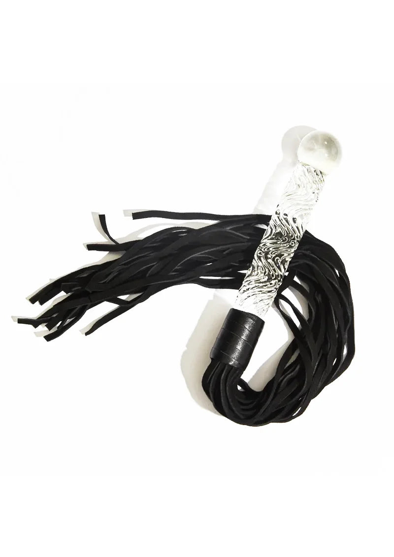Icicles No. 38 Textured Glass Dildo with Flogger