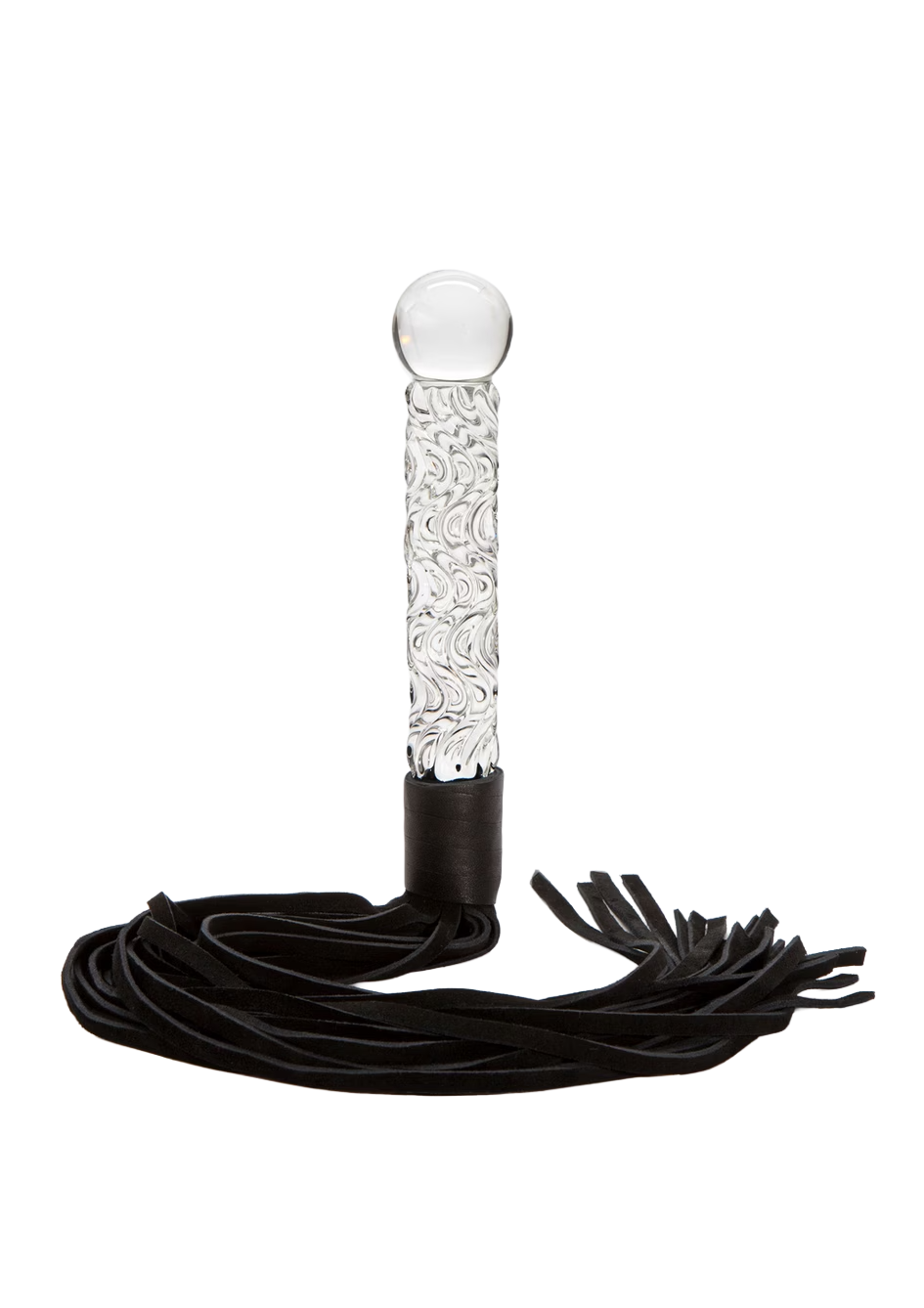Icicles No. 38 Textured Glass Dildo with Flogger