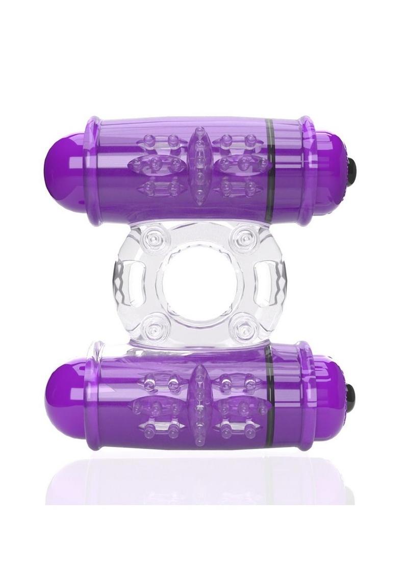 4b Double Wammy Silicone Rechargeable Dual Vibrating Couples Cock Ring