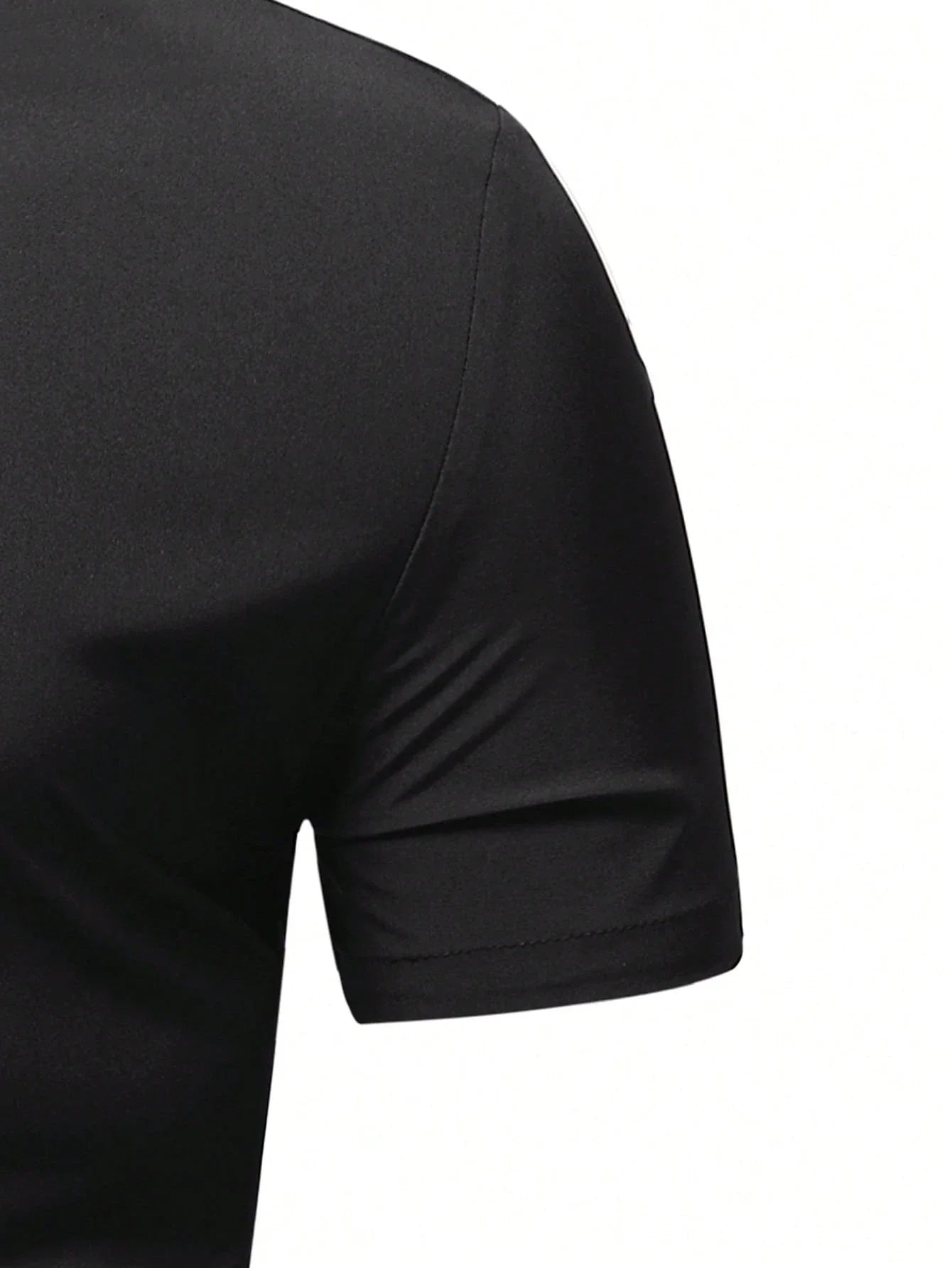 Men's Black Slim Fit Short Sleeve Casual Shirt