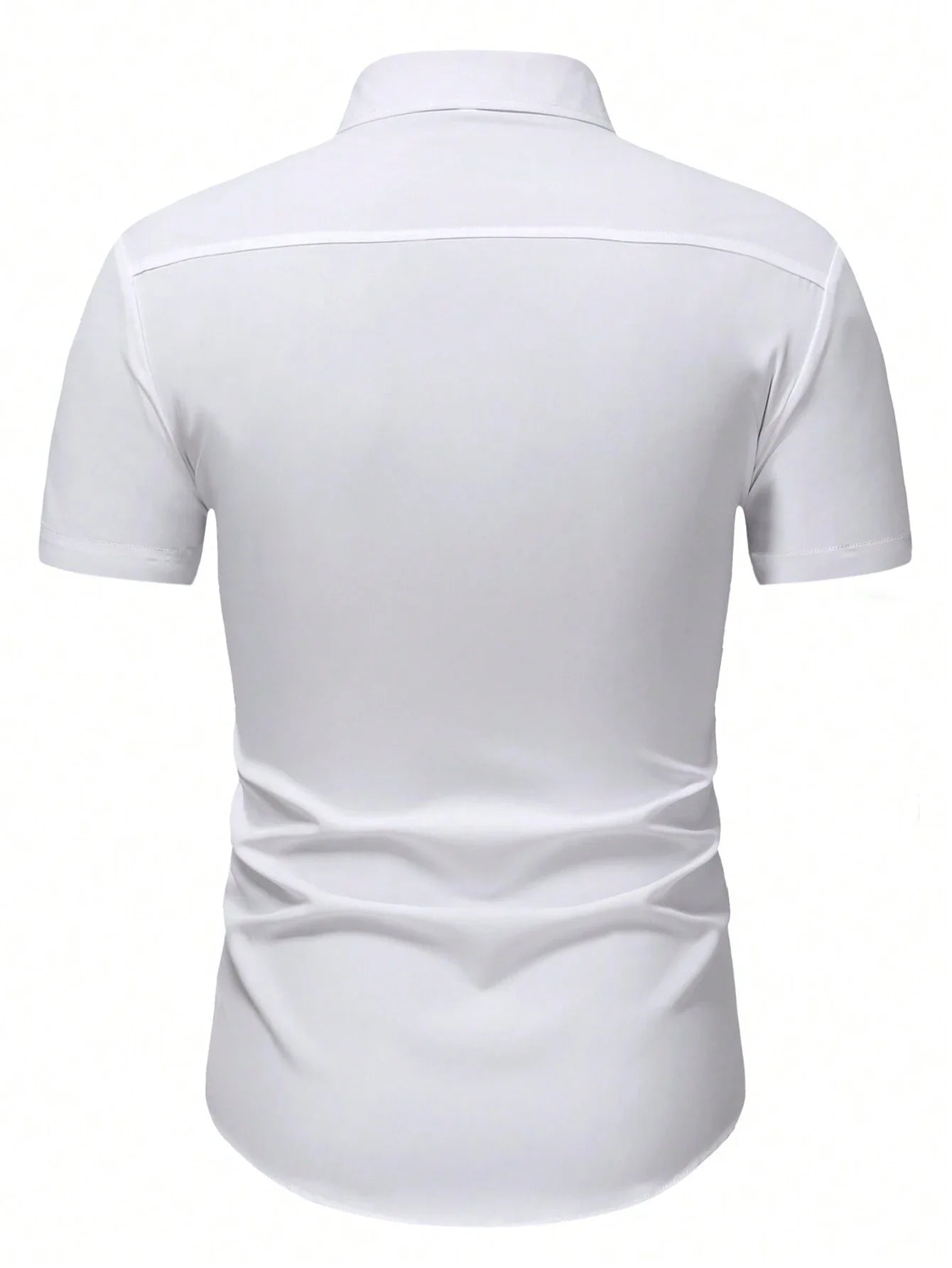Men's White Slim Fit Short Sleeve Casual Shirt