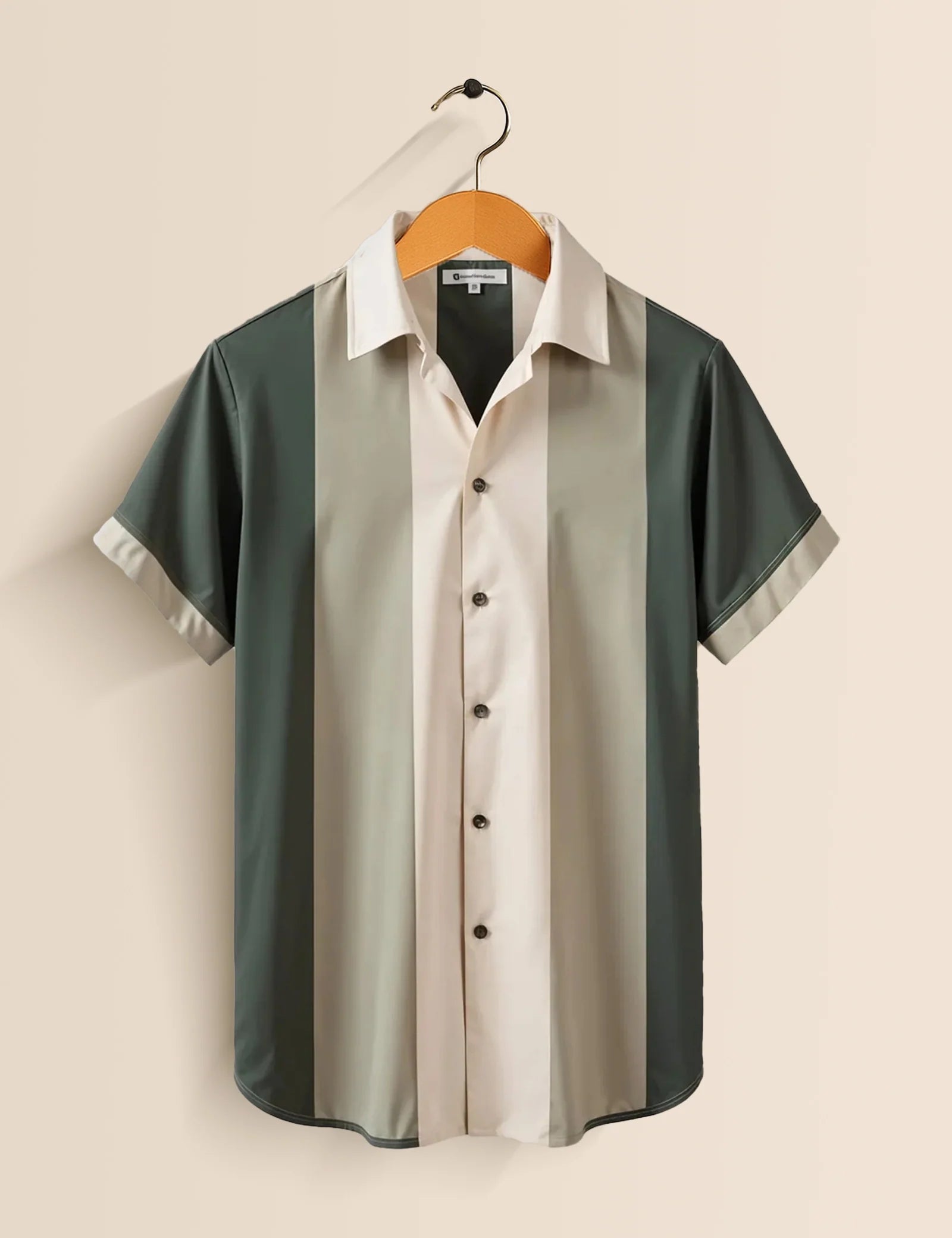 Men's Tri-Color Block Casual – Printed Half Sleeve Shirt
