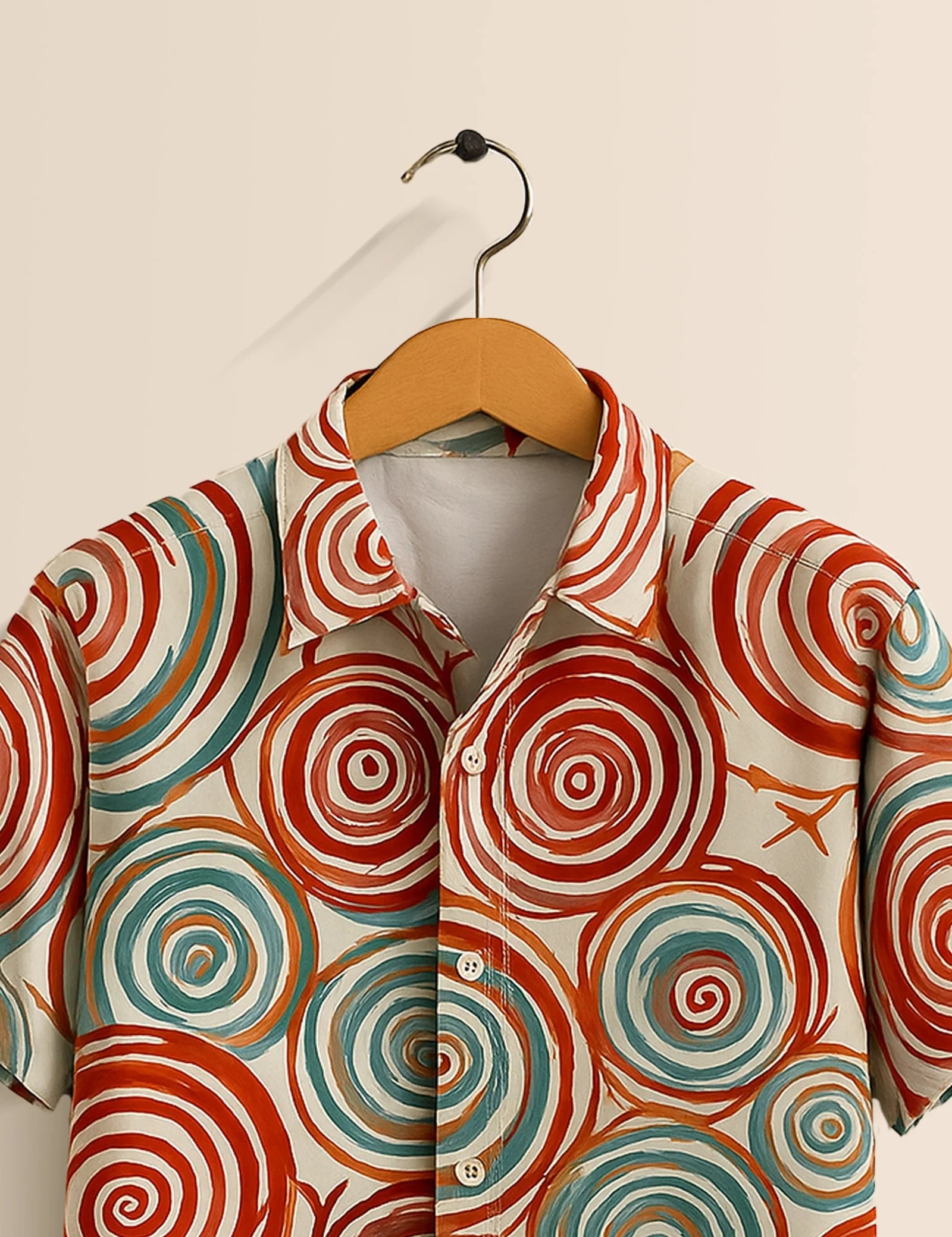 Men's Tribal Abstract Spiral - Printed Half Sleeve Shirt