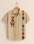 Men's Tribal Dancer Graphic – Printed Half Sleeve Shirt