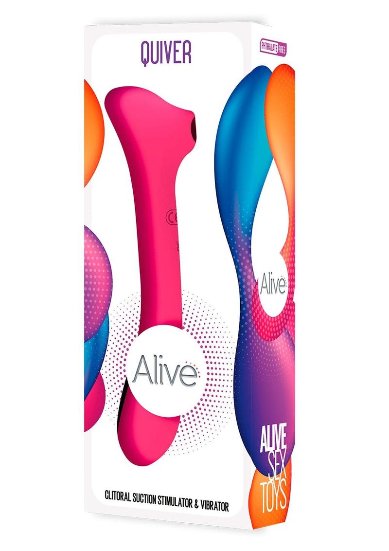 Alive Quiver Rechargeable Silicone Dual End Vibrator and Clitoral Stimulator