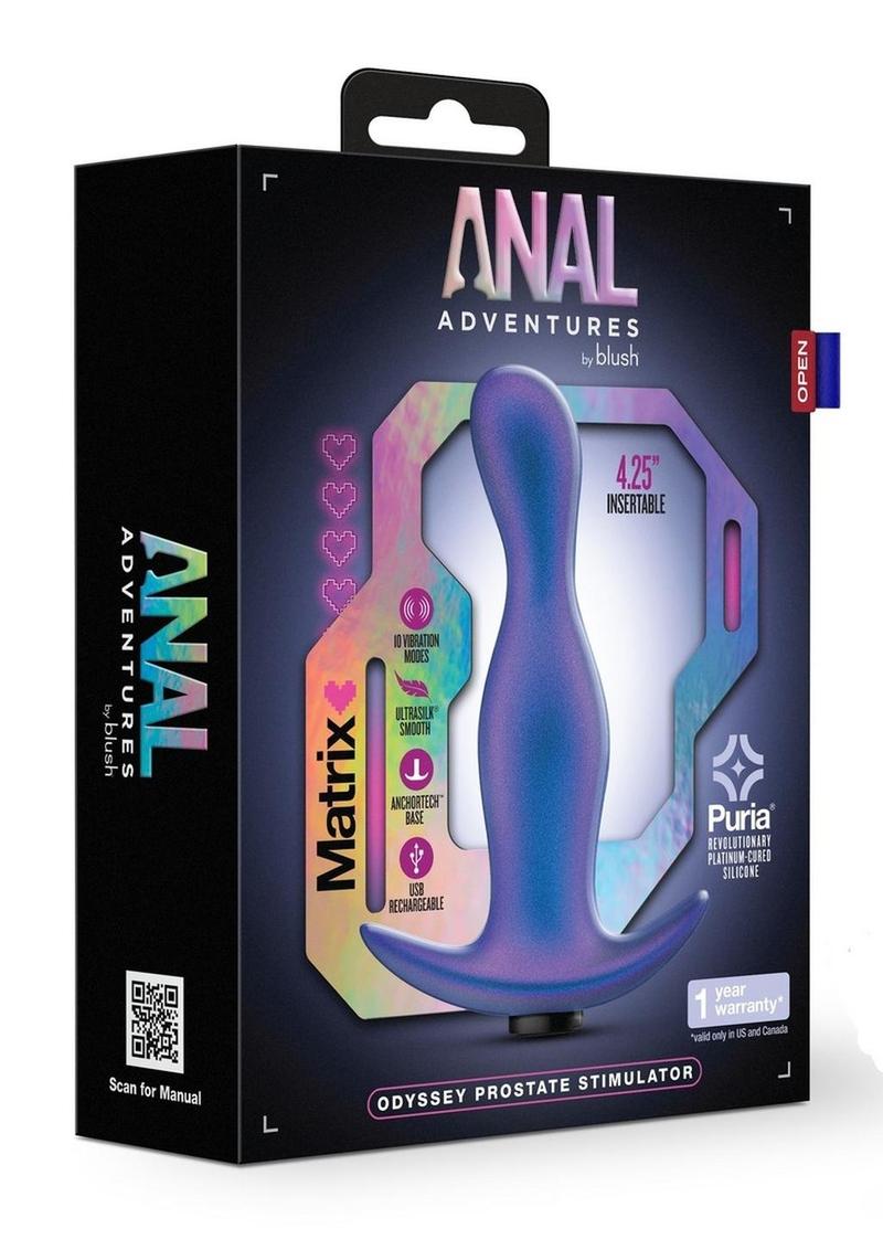 Anal Adventures Matrix Odyssey Prostate Silicone Rechargeable Stimulator - Space Age