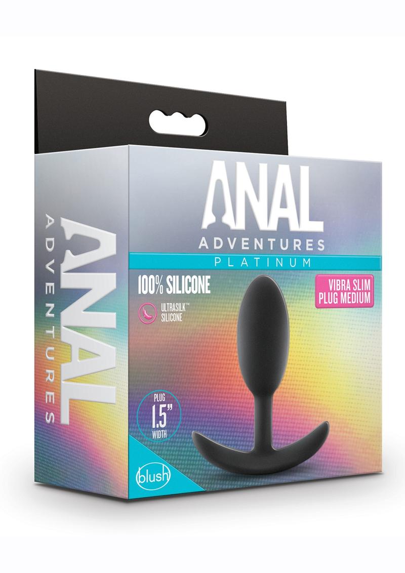 Anal Adventures Platinum Silicone Vibra Slim Butt Plug