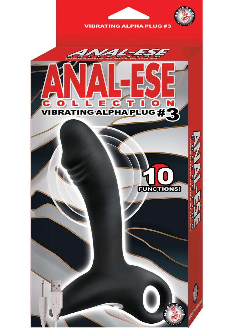 Anal-Ese Collection Rechargeable Vibrating Silicone Alpha Plug #3