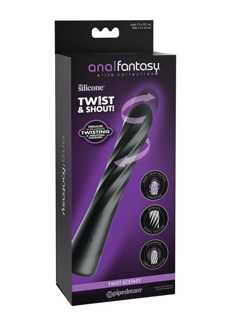 Anal Fantasy Elite Twist Ecstasy Rechargeable Silicone Rotating Anal Massager