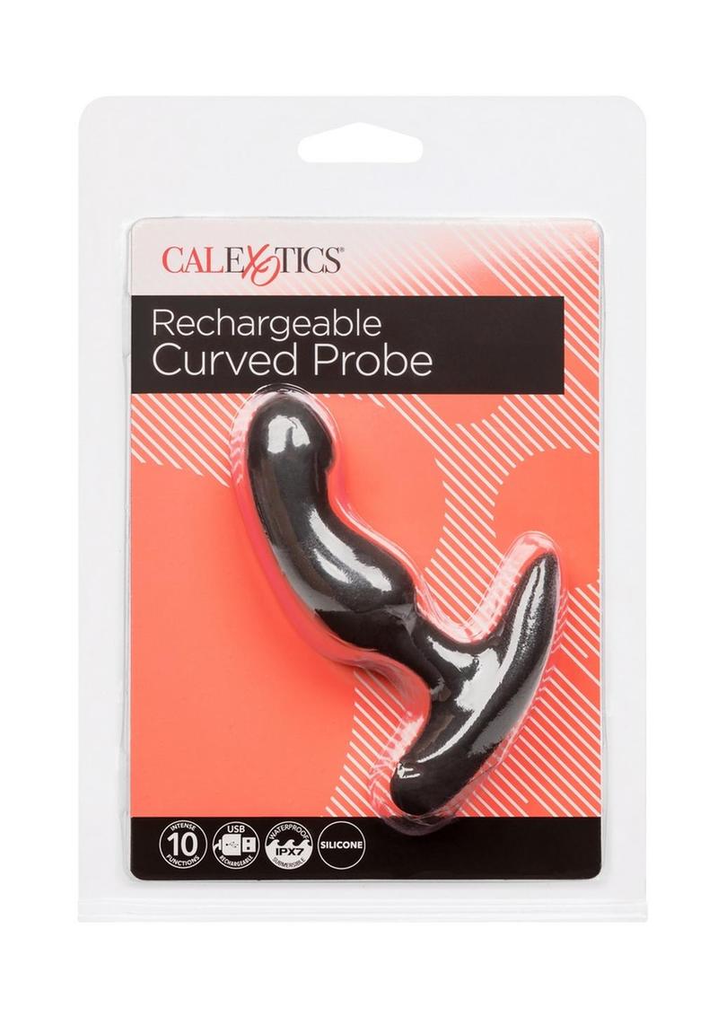 Anal Toys Rechargeable Curved Probe Silicone Anal Stimulator