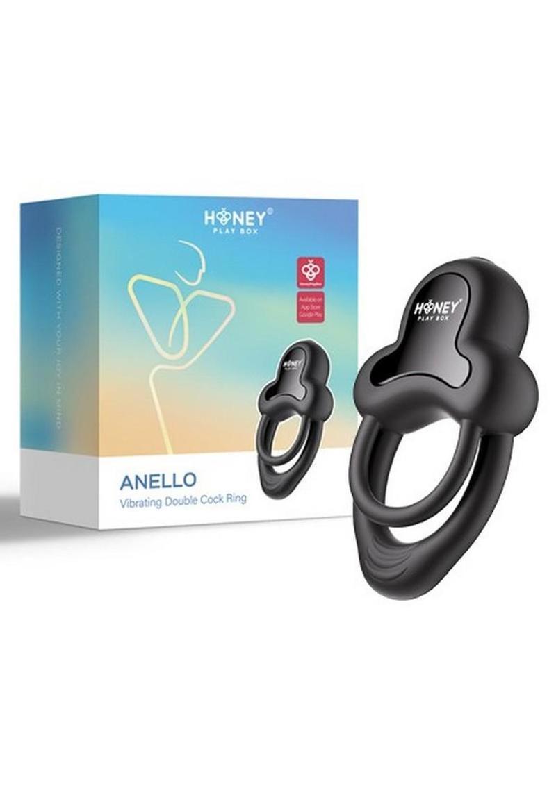 Anello App Control Vibrating Silicone Rechargeable Cock Ring with Clitoral Stimulator