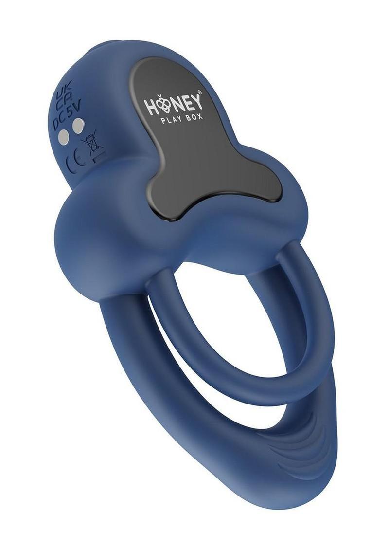 Anello App Control Vibrating Silicone Rechargeable Cock Ring with Clitoral Stimulator