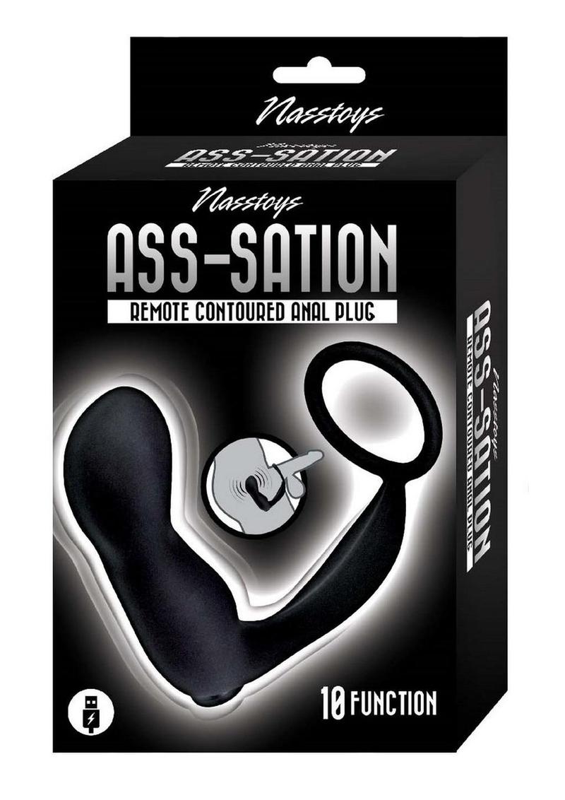 Ass-Sation Remote Controlled Contoured Rechargeable Silicone Anal Plug