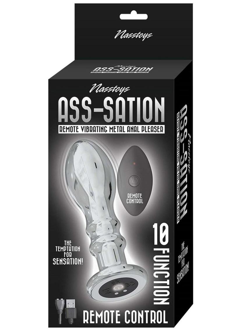 Ass-Sation Remote Control Rechargeable Vibrating Metal Anal Pleaser