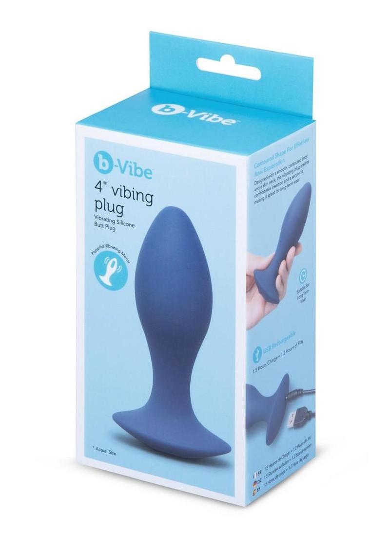 B-Vibe 4 Inch Rechargeable Silicone Vibing Plug