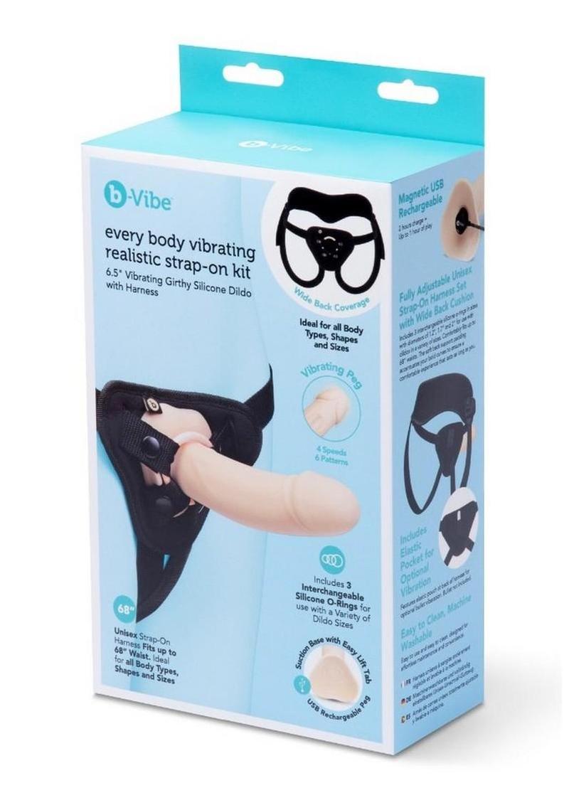 B-Vibe Every Body Vibrating Realistic Silicone Dildo Strap-On Kit