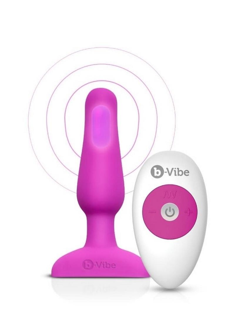 B-Vibe Novice Plug Rechargeable Silicone Anal Plug with Remote Control