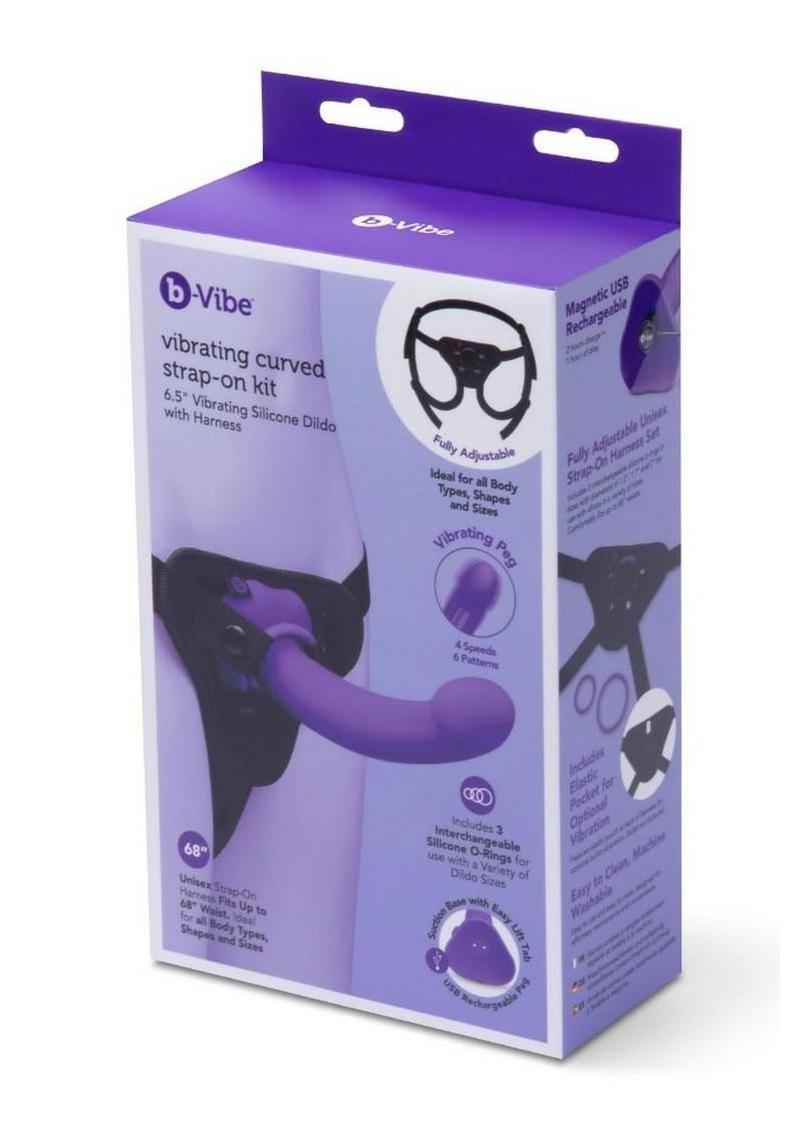 B-Vibe Vibrating Curved Silicone Strap-On Kit