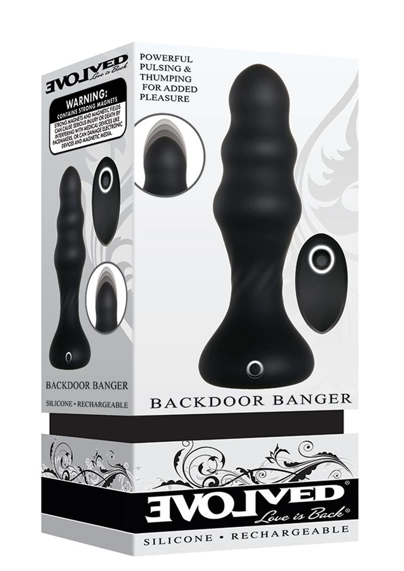 Backdoor Banger Silicone Rechargeable Anal Vibrator with Remote Control