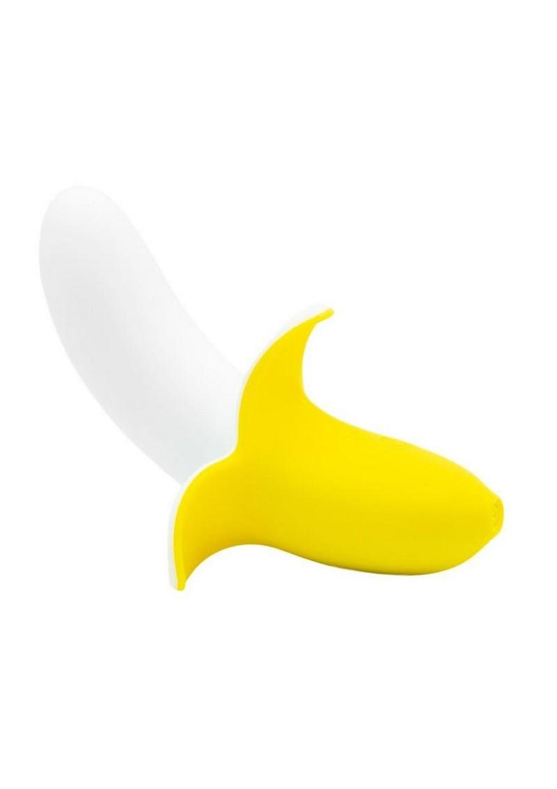 Banana Bliss Mini Silicone Rechargeable Banana Vibrator with Clitoral Stimulator