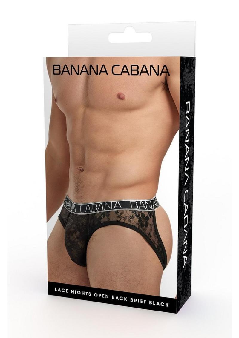 Banana Cabana Lace Nights Open Back Brief