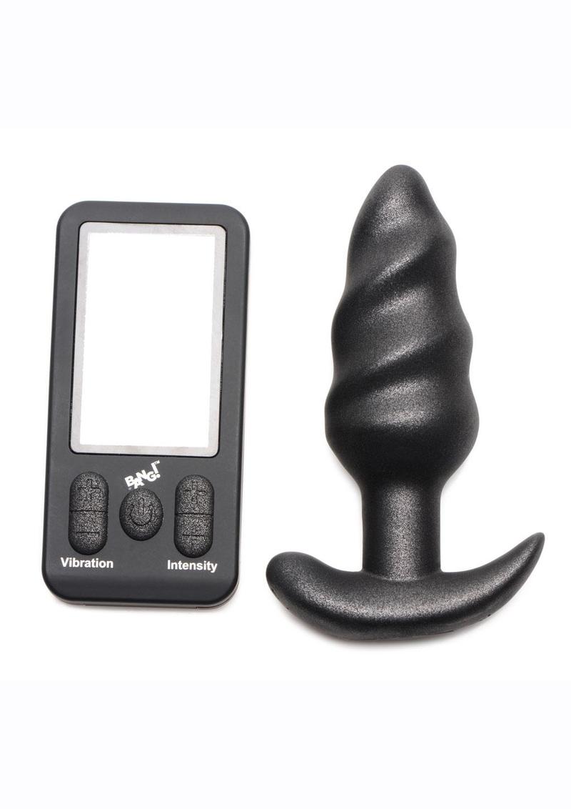 Bang 25x Rechargeable Silicone Swirl Anal Plug with Remote Control