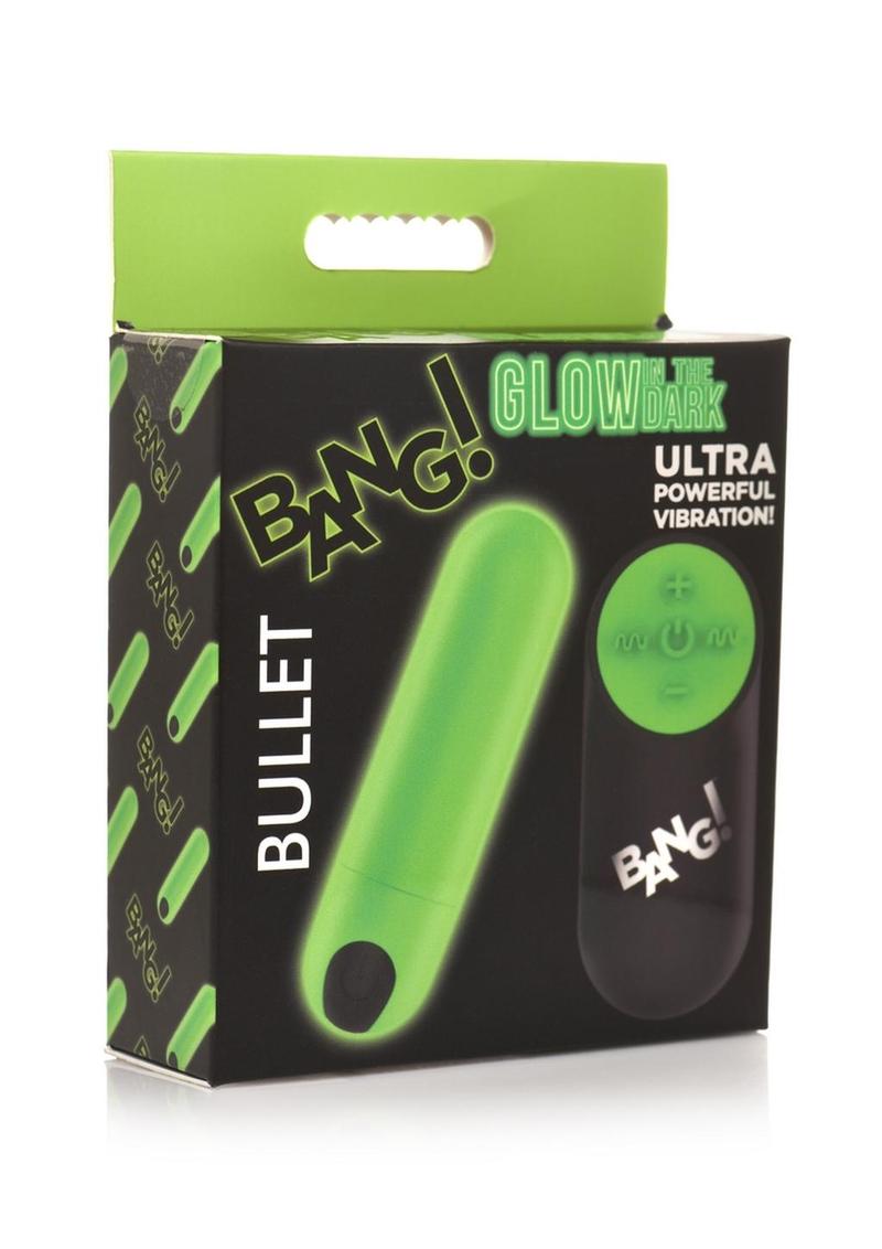 Bang! 28x Glow In The Dark Rechargeable Silicone Bullet with Remote