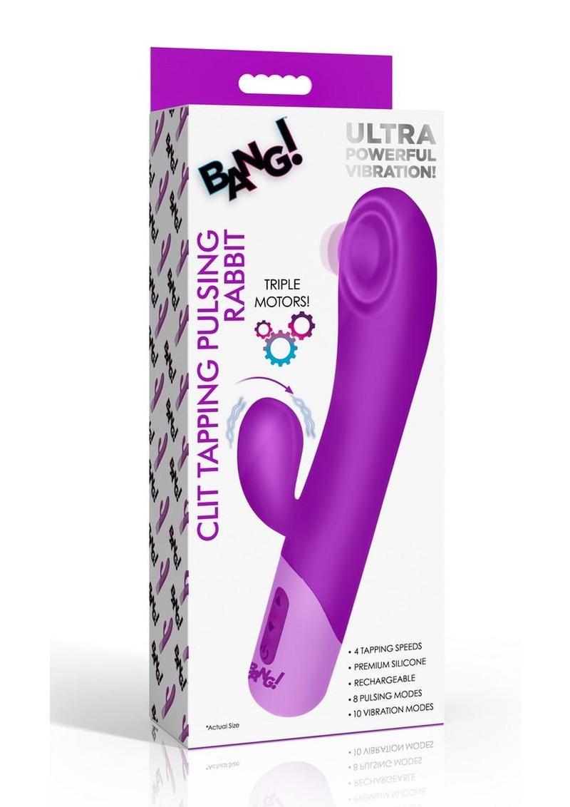 Bang! Clit Tapping Pulsing Rechargeable Silicone Rabbit Vibrator