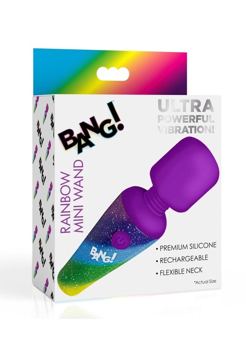 Bang! Rainbow Mini Wand Rechargeable Silicone Vibrator