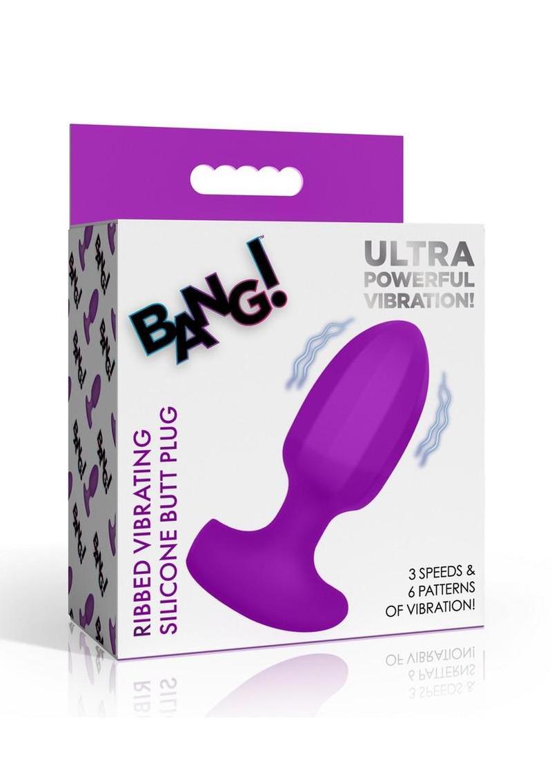 Bang! Ribbed Vibrating Silicone Butt Plug