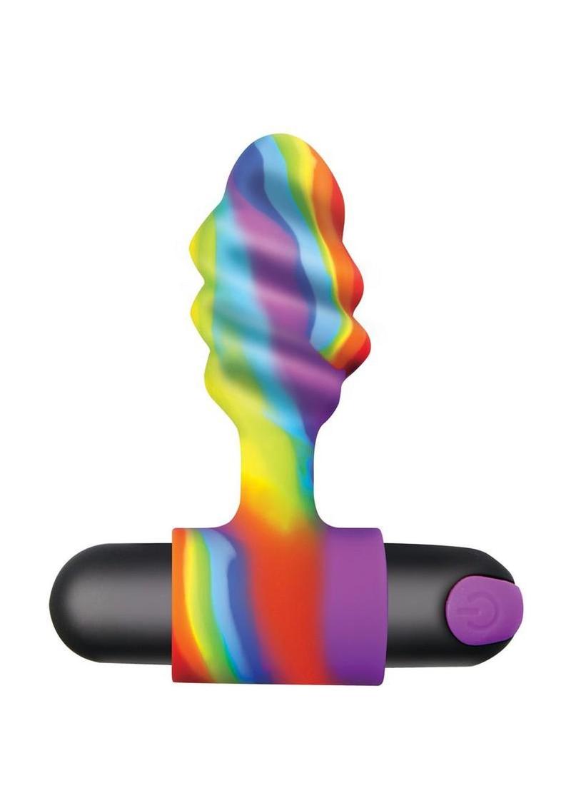 Bang Vibrating Rainbow Butt Plug Silicone Rechargeable