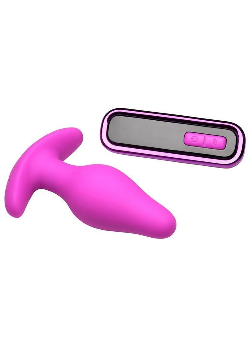 Bang! Vibrating Rechargeable Silicone Butt Plug with Digital Remote Control