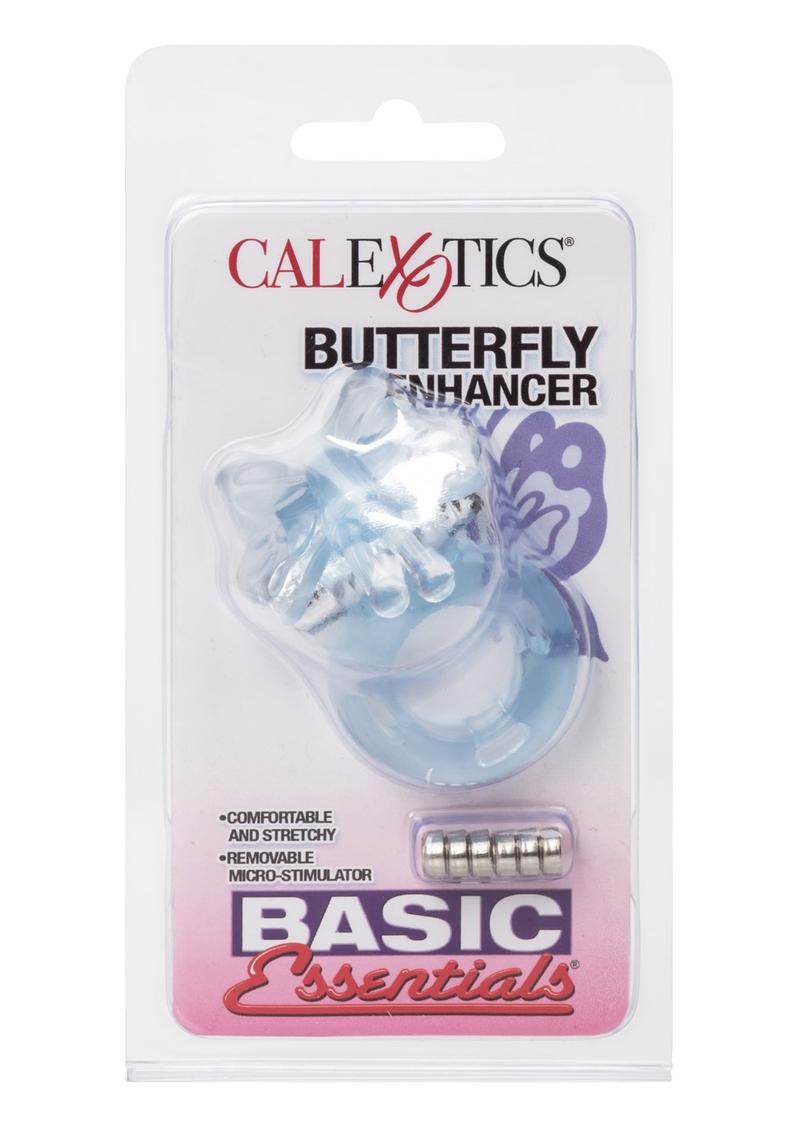 Basic Essentials Butterfly Enhancer Vibrating Cock Ring with Clitoral Stimulation