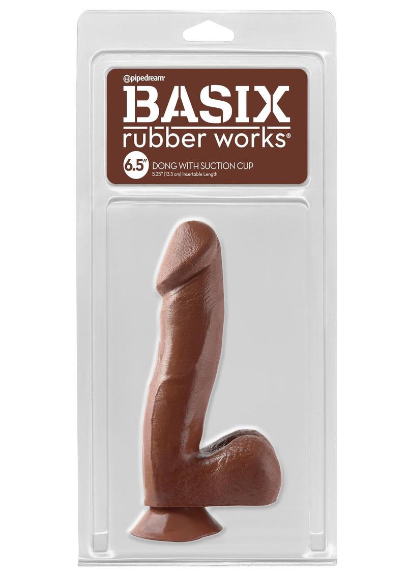 Basix Rubber Works 6.5in Dong with Suction Cup Waterproof