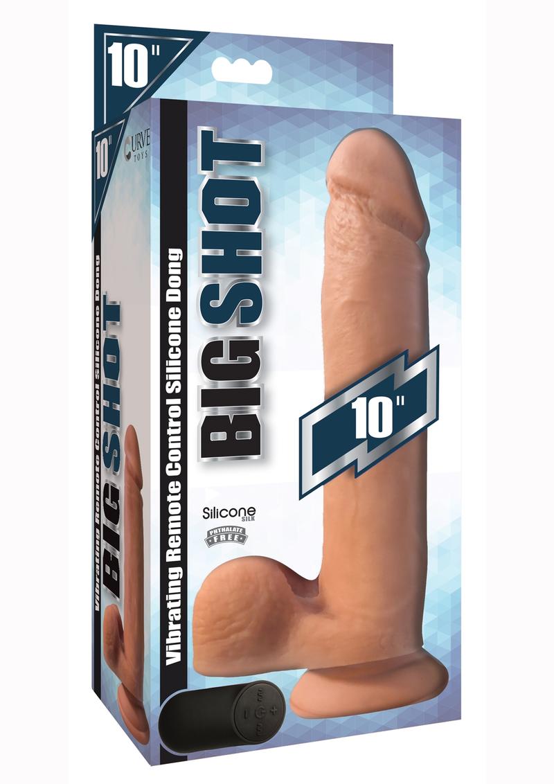 Big Shot Silicone Vibrating Remote Control Rechargeable Dildo with Balls