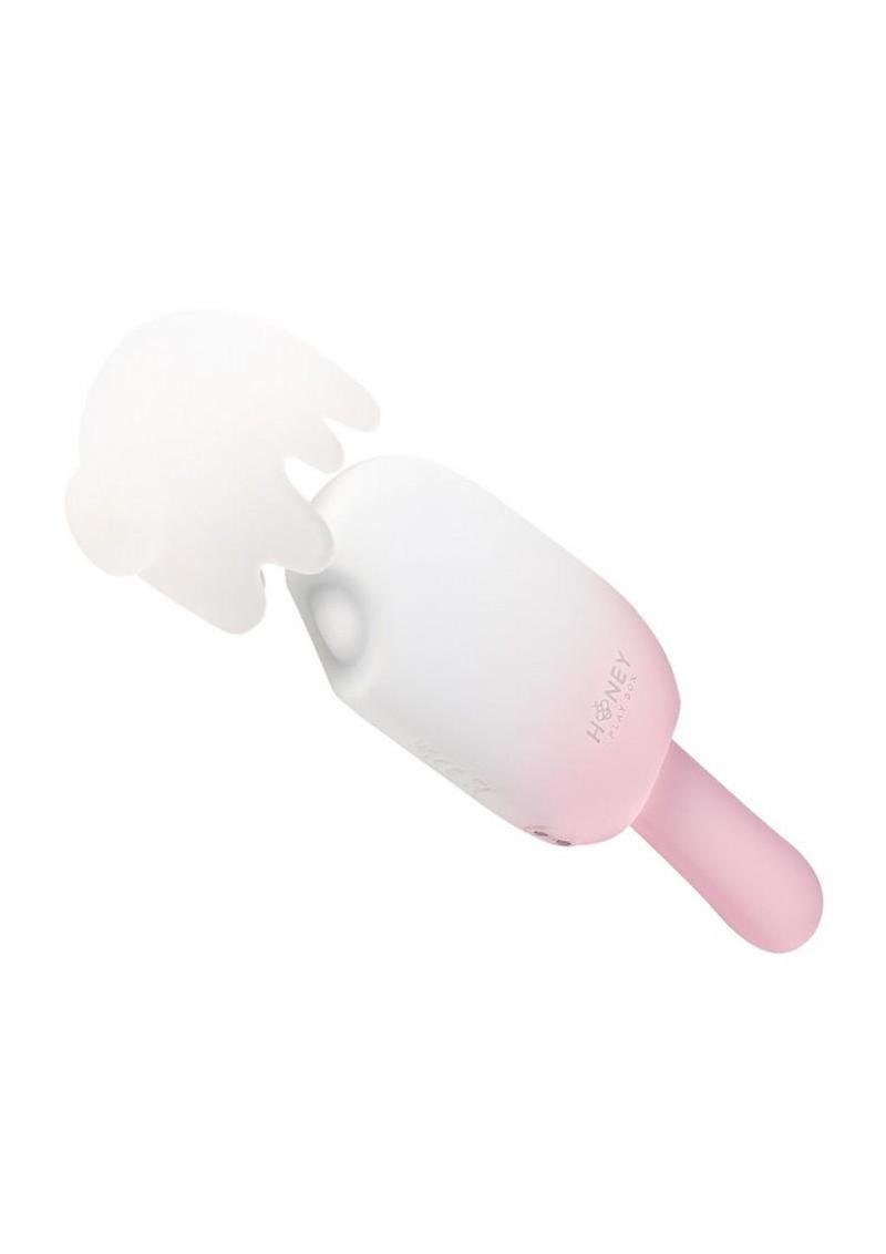 Bite Me Sucking Tapping and Vibrating Silicone Rechargeable Cream Pop Stimulator