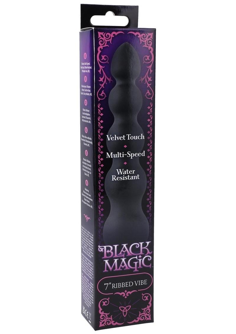 Black Magic Ribbed Waterproof Vibrator