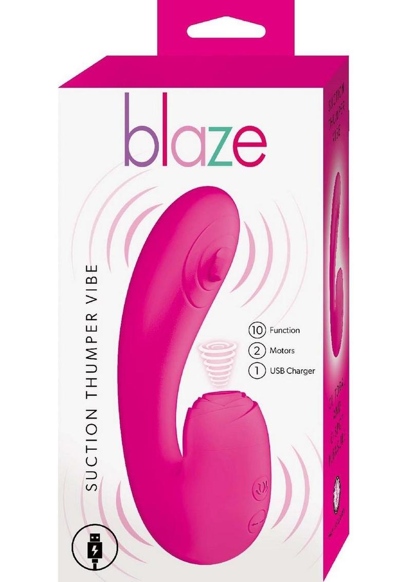 Blaze Suction Thumper Rechargeable Silicone Vibrator Clitoral Stimulator