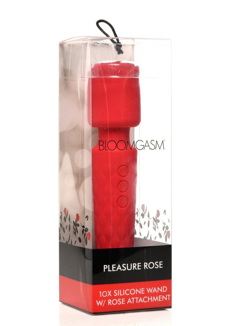 Bloomgasm Pleasure Rose 10x Rechargeable Silicone Wand with Rose Attachment