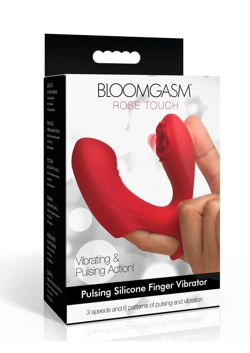 Bloomgasm Rose Touch Pulsing Rechargeable Silicone Finger Vibrator