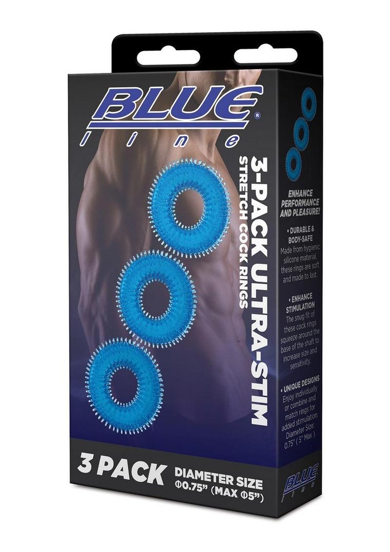 Blue Line Ultra-Slim Stretch Cock Rings