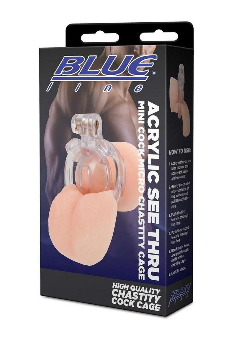 Blueline Acrylic See Thru Mini Cock Micro Chastity Cage