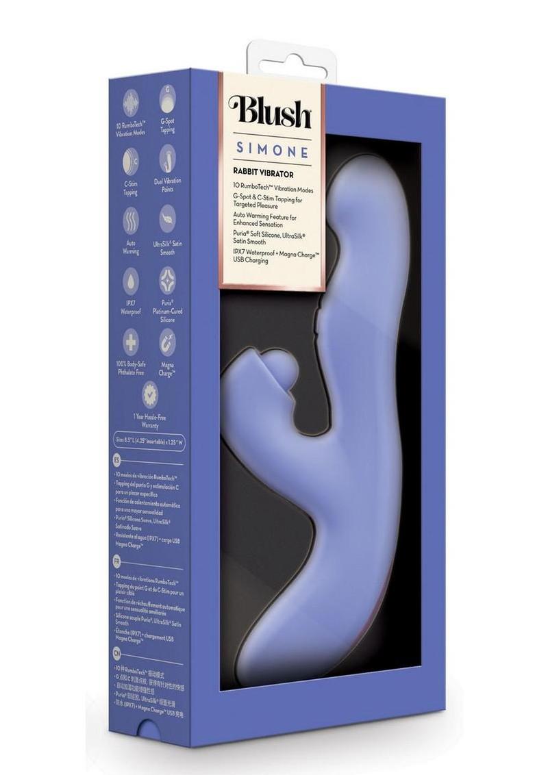 Blush Collection Simone Rechargeable Silicone Tapping Rabbit Vibrator
