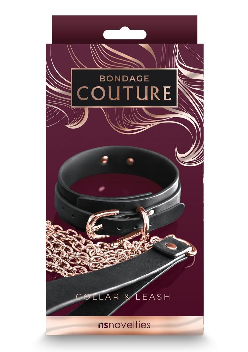 Bondage Couture Pu Leather Collar and Leash