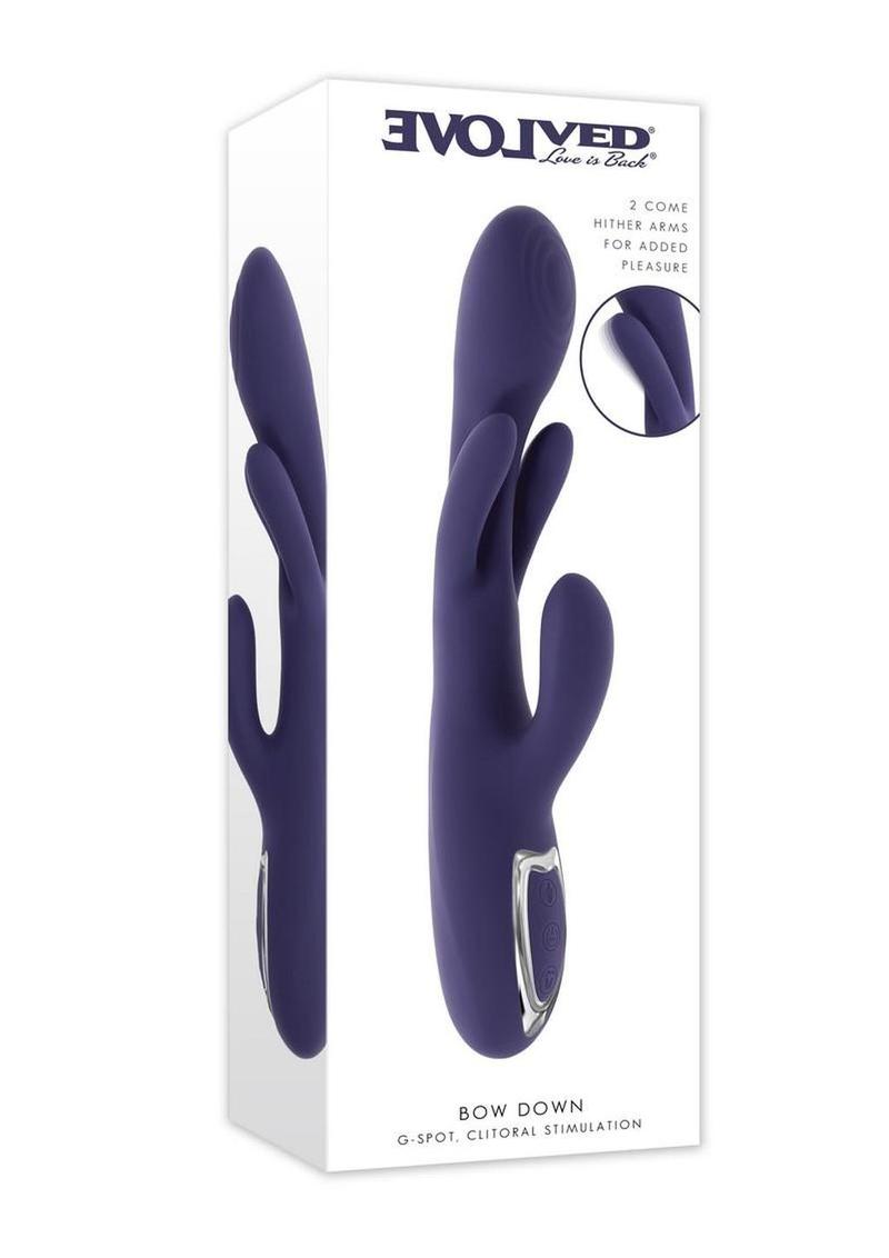 Bow Down Rechargeable Silicone Vibrator with Clitoral Stimulator