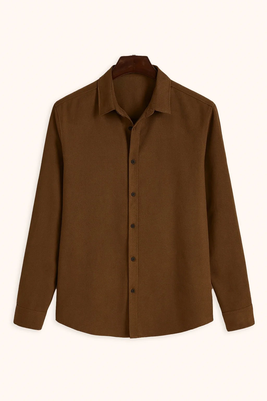 Men's Brown Color Premium Full Sleeve Shirt