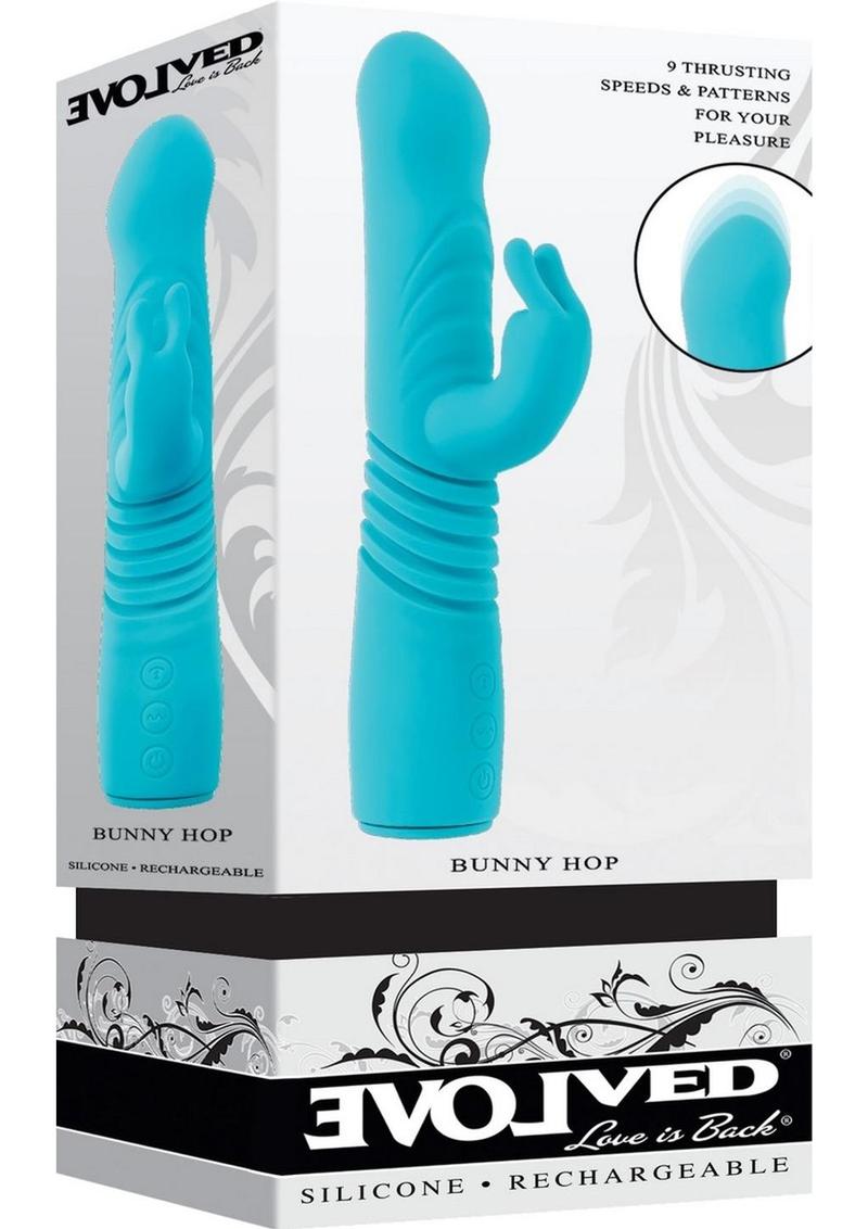 Bunny Hop Rechargeable Silicone Throbbing Rabbit Vibrator