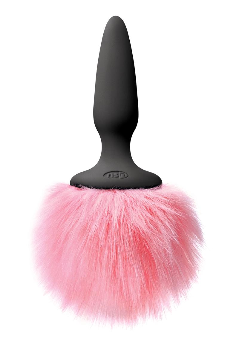 Bunny Tails Mini Silicone Butt Plug - Pink Fur