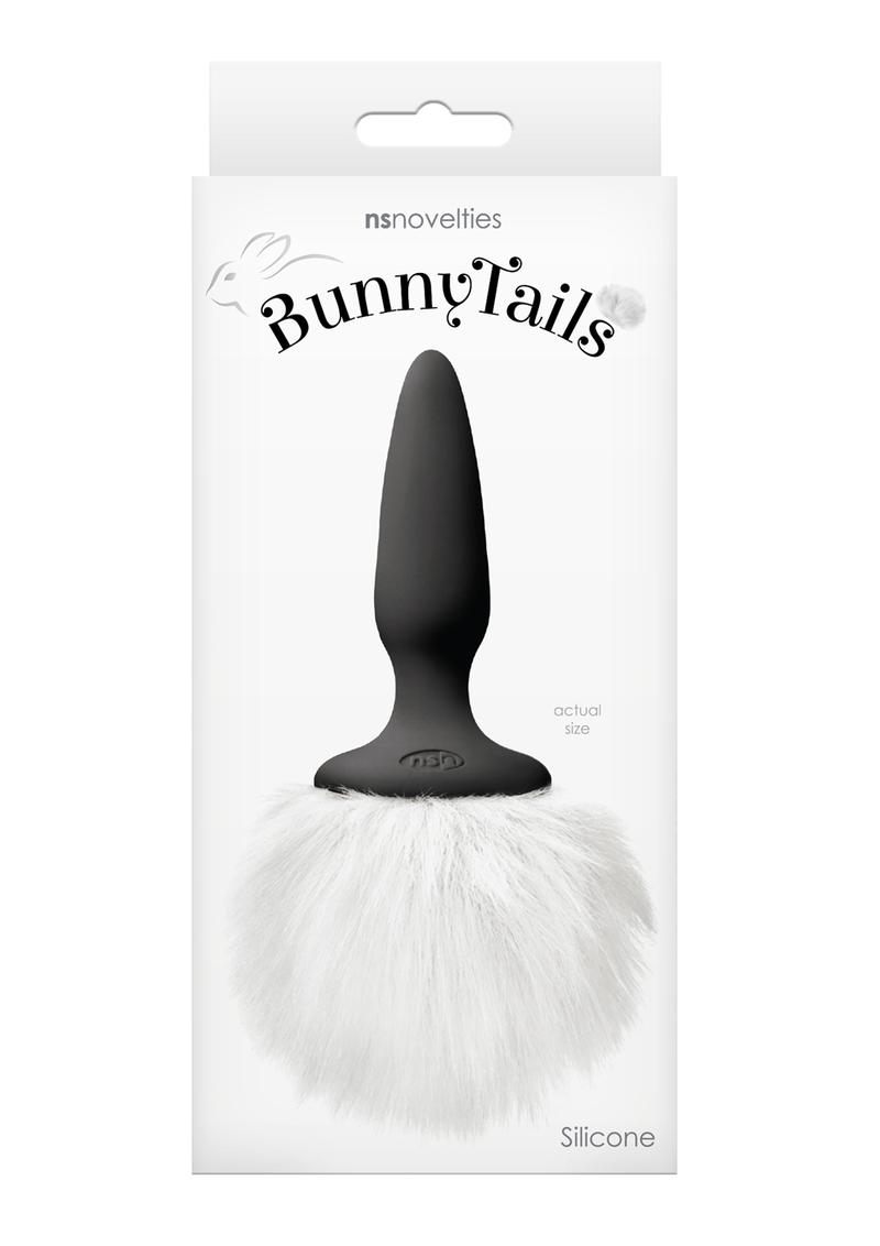 Bunny Tails Mini Silicone Butt Plug - White Fur